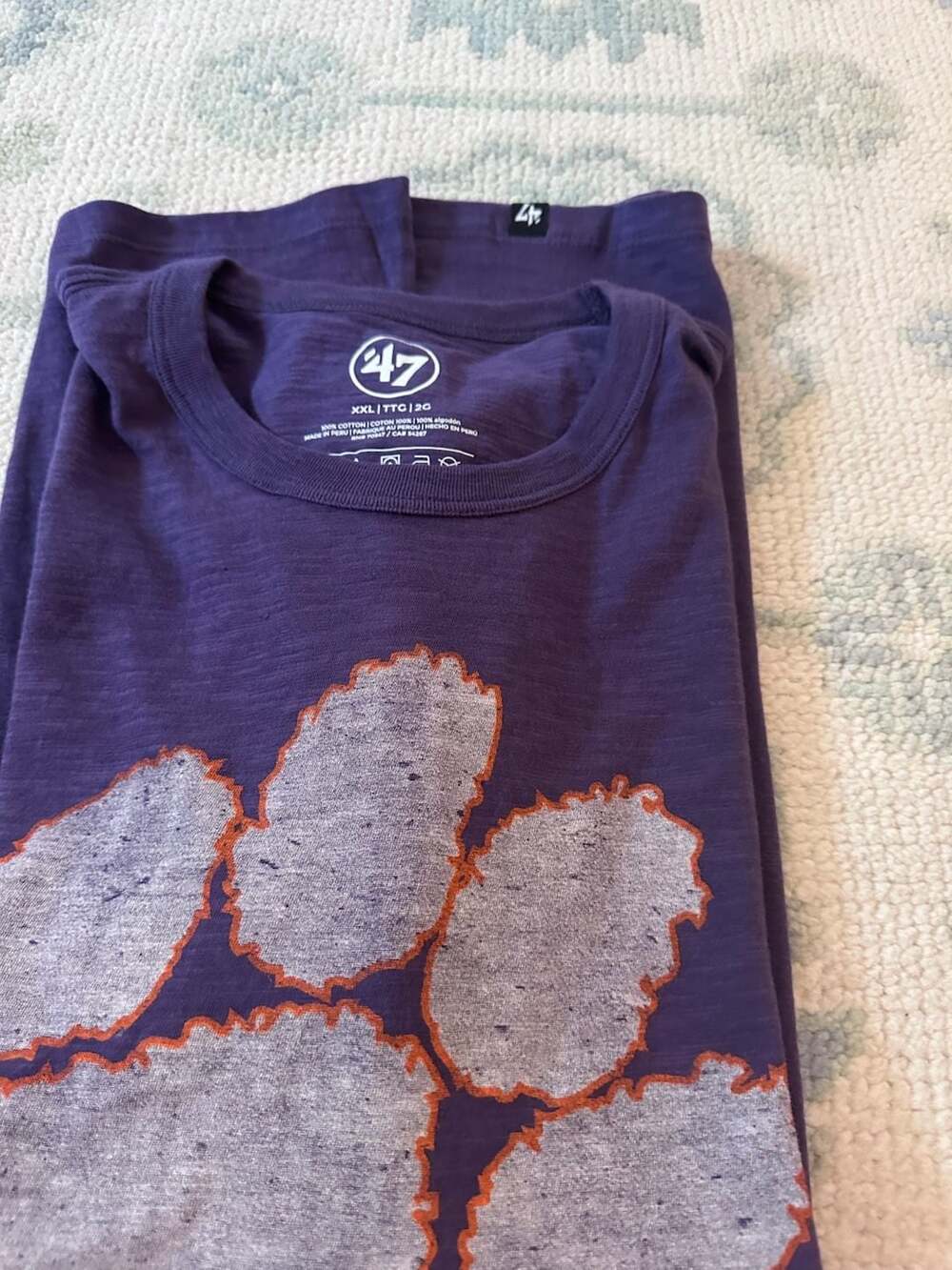 NWT Clemson Tigers 47 Brand XXL ($46) Grit Scrum T-Shirt in Purple - Picture 5 of 7